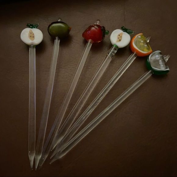 Various Glass drink stirrers and spears 10 Vintage - excellent condition - Picture 3 of 16
